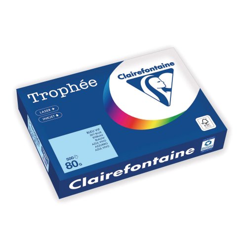 Värillinen Kopiopaperi A4 80g Clairefontaine trophee 1798 taivaansininen