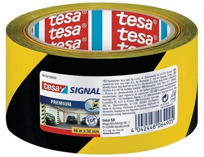 Varoitusteippi tesa Signal Premium 50mm 66m huomio