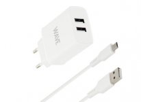 Verkkolaturi Wave 2xUSB-A Micro USB kaapeli 1m
