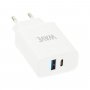 Verkkolaturi Wave Pikalataava USB-C/USB-A 20W valkoinen