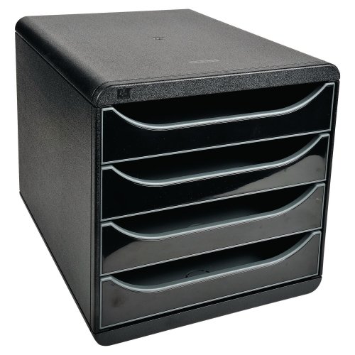 Vetolaatikosto Exacompta big box 4-osainen musta