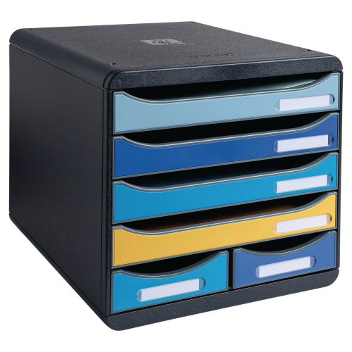 Vetolaatikosto Exacompta big box max deepblue 6-osainen monivärinen