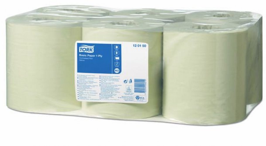 Vetopyyhe Tork Basic keltainen 1-krs M2 300m