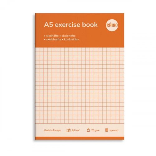 Vihko Nidottu Rhino A5 60 lehteä 7x7mm ruudut