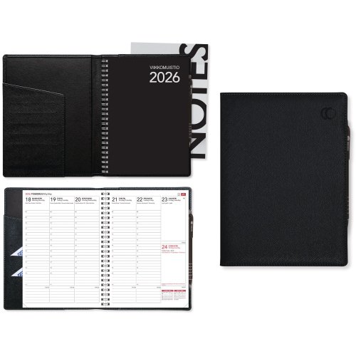 Viikkomuistio Cc 2216 plus a5 musta