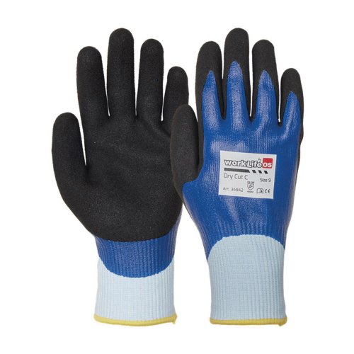 Viiltosuojakäsine Os worklife dry cut c koko 10