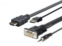 Vivolink HDMI+VGA+USB+3,5mm audiokaapeli 2 m musta