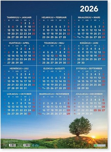 Seinäkalenteri 2022 Visio Juliste RCK halpa kalenteri, vuosinäkymä