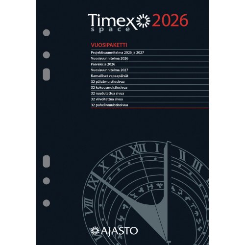 Vuosipaketti Ajasto Timex Space 2026 148 x 210mm