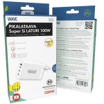 Wave 100W pikalataava Super Si 3xUSB -C/1xUSB-A Valkoinen