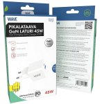 Wave Pikaverkkolaturi 45W USB-C/USB-A(30W+18W) valkoinen