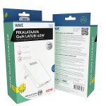 Wave slim 65W GaN-verkkolaturi pikalataava USB-A/-C valkoinen