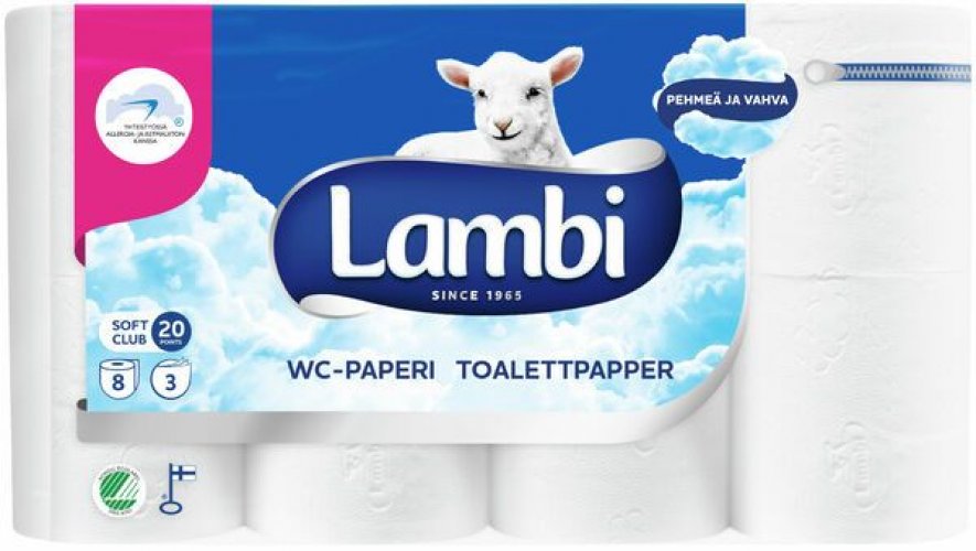 Wc-paperi Lambi valkoinen