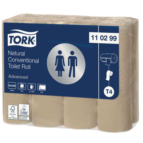 Wc-paperi Tork 110299 natural advanced 2-kerrosta t4 24kpl