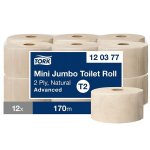 Wc-paperi Tork T2 Advanced Natural Mini Jumbo 2-krs 12rll
