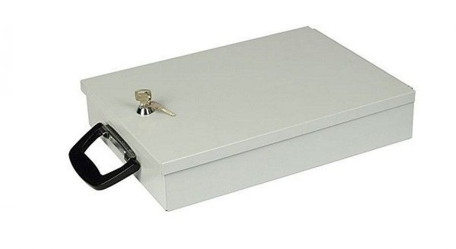 WEDO lukittava asiakirjalaatikko A4 harmaa 35,5x26x6,7 cm