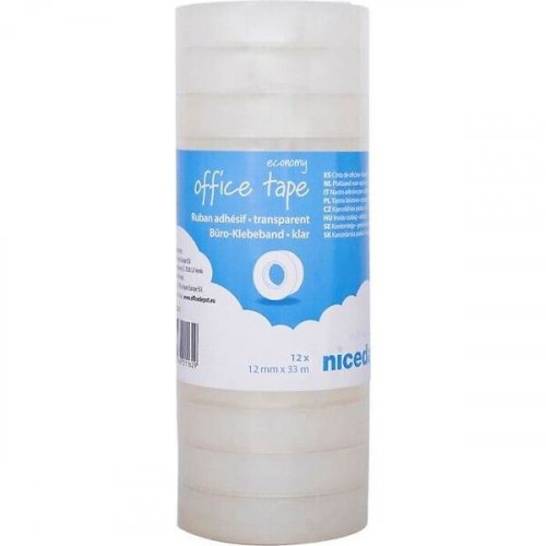 Niceday toimistoteippi 12mm/33m kirkas PP 12rll
